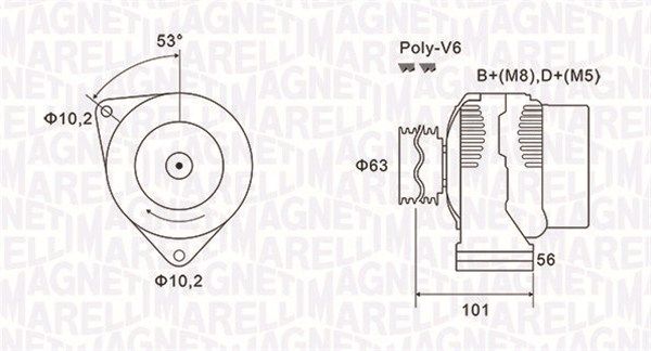 MAGNETI MARELLI kintamosios srovės generatorius 063731152010